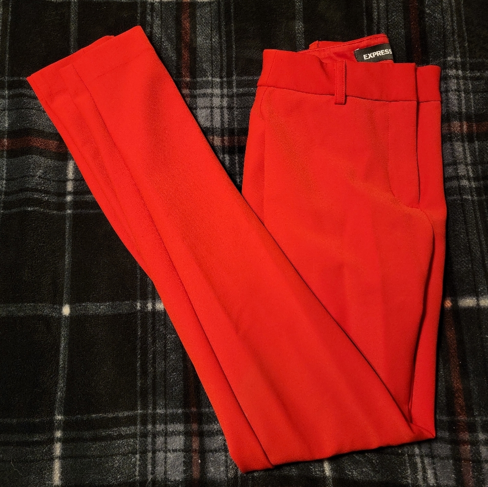 Red Skinny Dress Pants